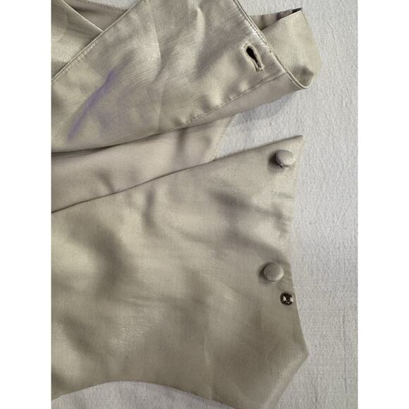 Joseph Ribkoff Dress Vintage Inspired Shimmer Silver Party Open Back - Picture 6 of 16